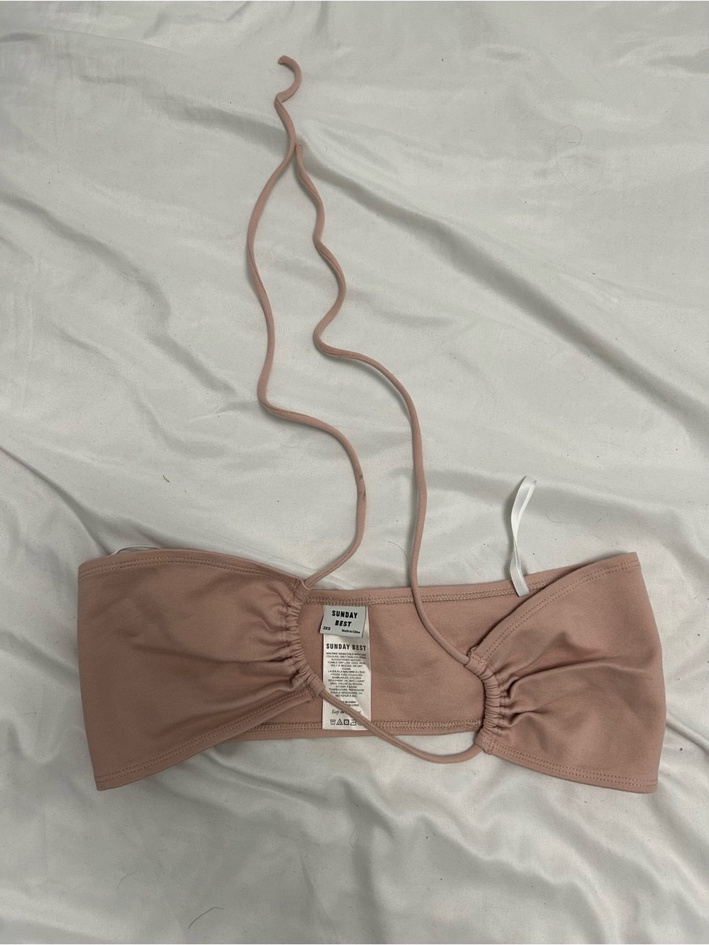 Aritzia Pink Dusty Rose Bandeau Bikini Top